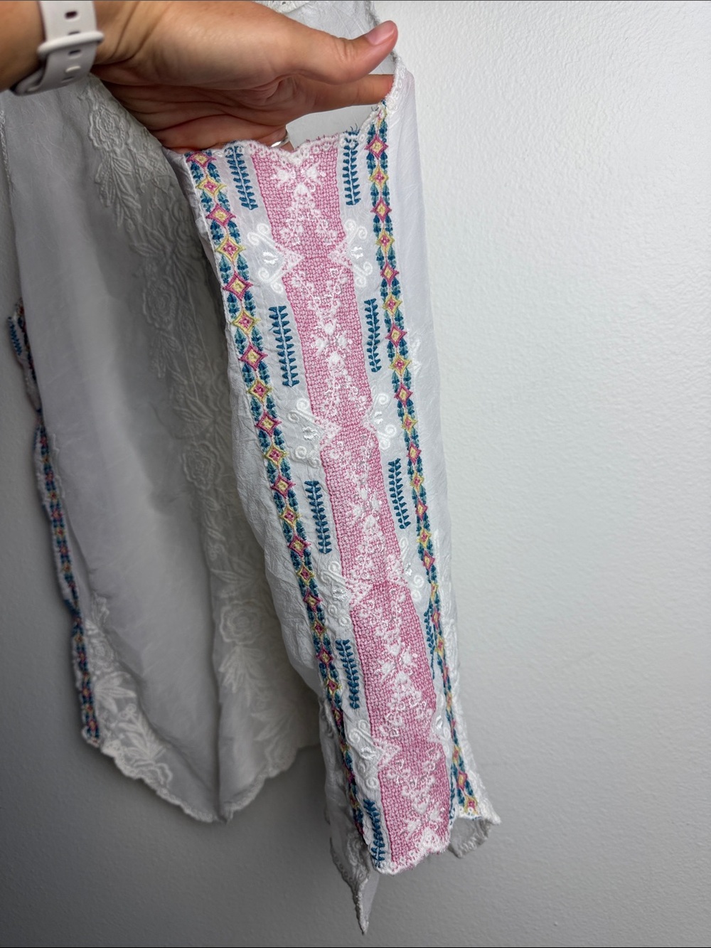 Johnny Was Rosslyn Clio Embroidered Sleeveless Button Front Top - Picture 3 of 8